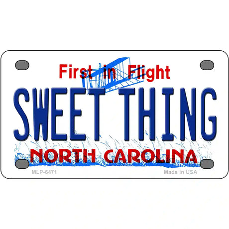 Sweet Thing North Carolina Novelty Metal License Plate 4" x 2.2" (MLP)