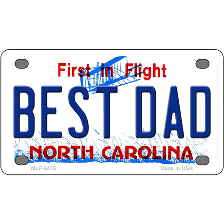 Best Dad North Carolina Novelty Metal License Plate 4" x 2.2" (MLP)