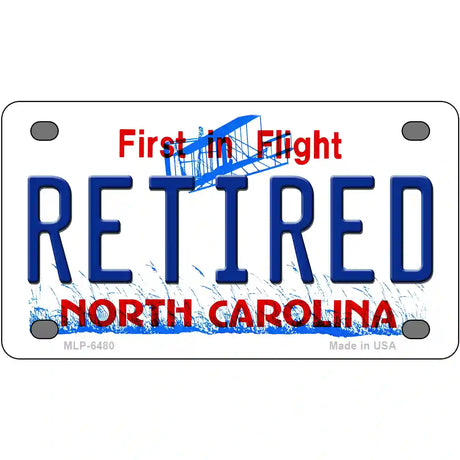 Retired North Carolina Novelty Metal License Plate 4" x 2.2" (MLP)