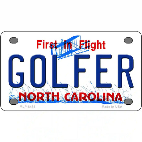 Golfer North Carolina Novelty Metal License Plate 4" x 2.2" (MLP)