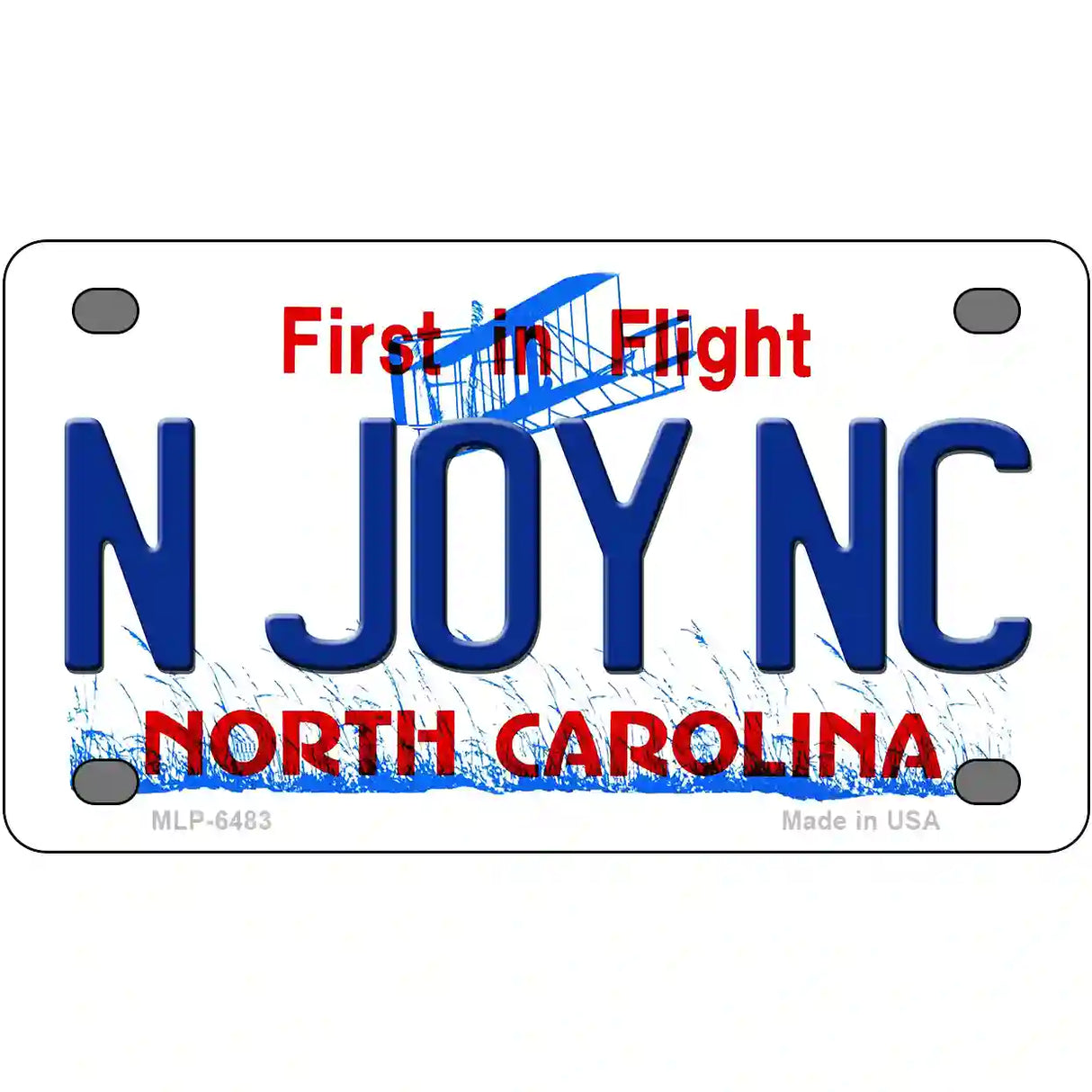 N Joy North Carolina Novelty Metal License Plate 4" x 2.2" (MLP)