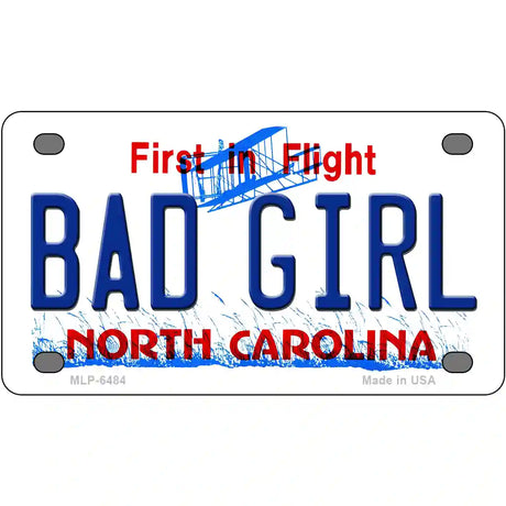 Bad Girl North Carolina Novelty Metal License Plate 4" x 2.2" (MLP)