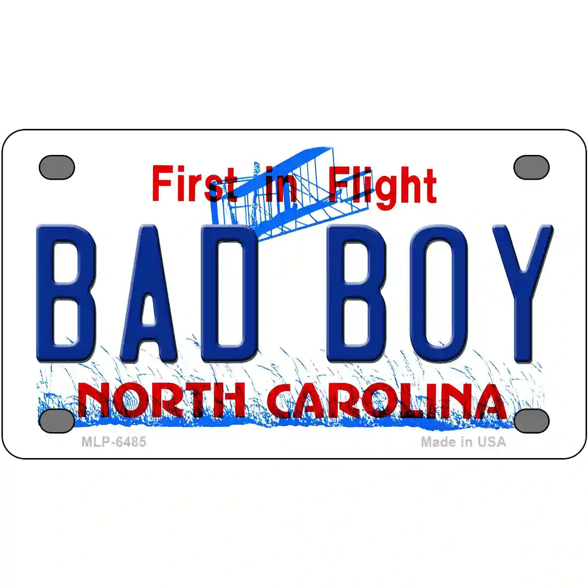 Bad Boy North Carolina Novelty Metal License Plate 4" x 2.2" (MLP)