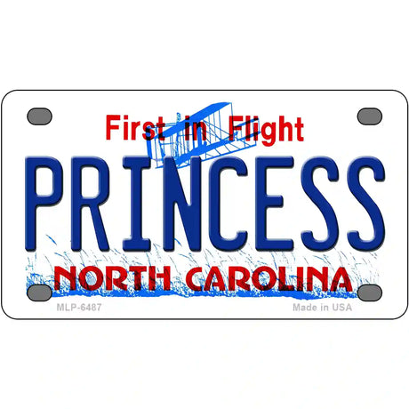 Princess North Carolina Novelty Metal License Plate 4" x 2.2" (MLP)