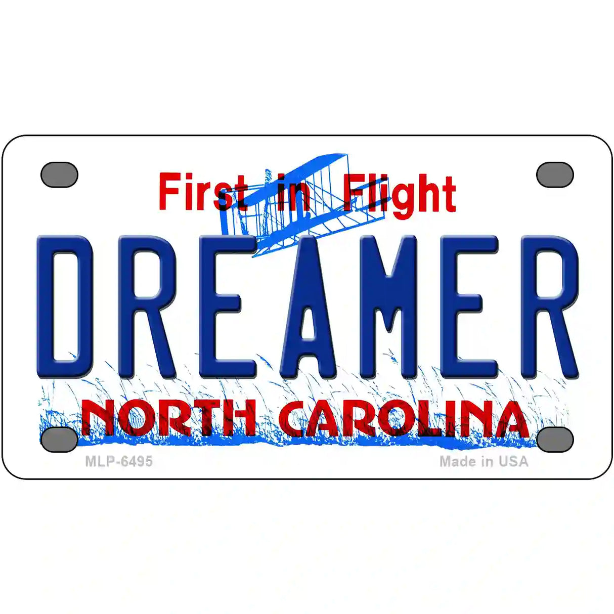 Dreamer North Carolina Novelty Metal License Plate 4" x 2.2" (MLP)