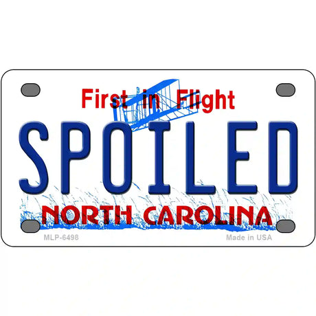 Spoiled North Carolina Novelty Metal License Plate 4" x 2.2" (MLP)