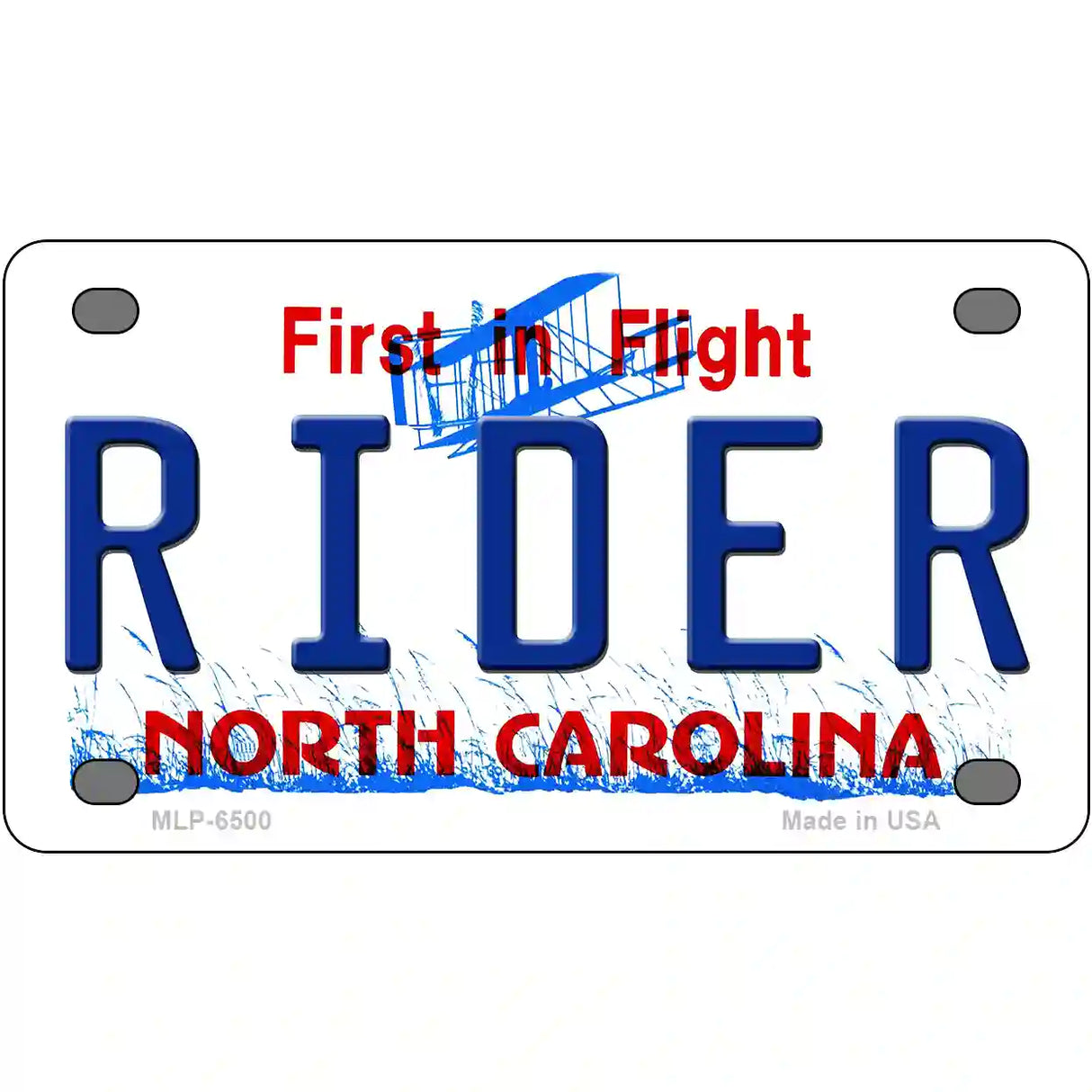 Rider North Carolina Novelty Metal License Plate 4" x 2.2" (MLP)