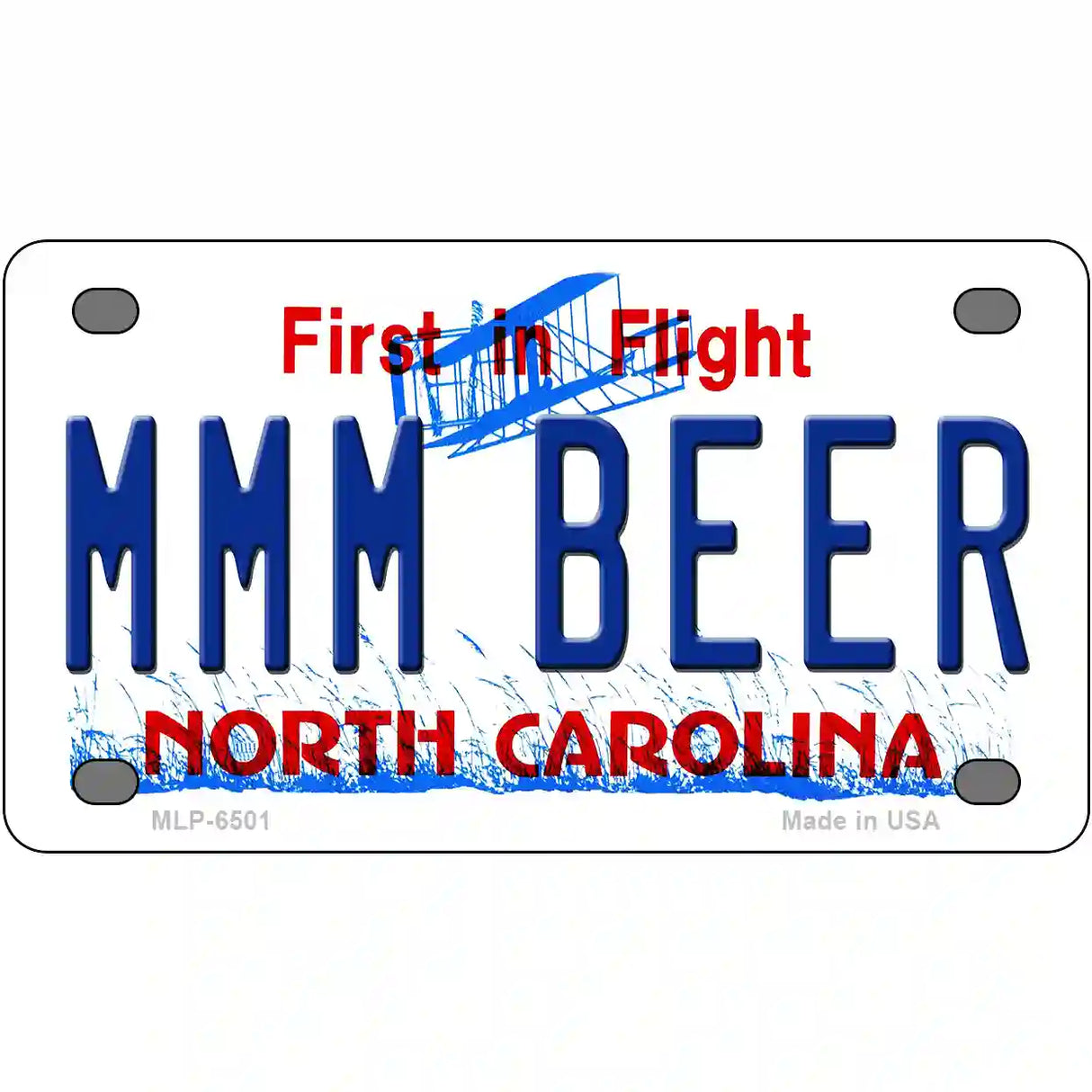 MMM Beer North Carolina Novelty Metal License Plate 4" x 2.2" (MLP)