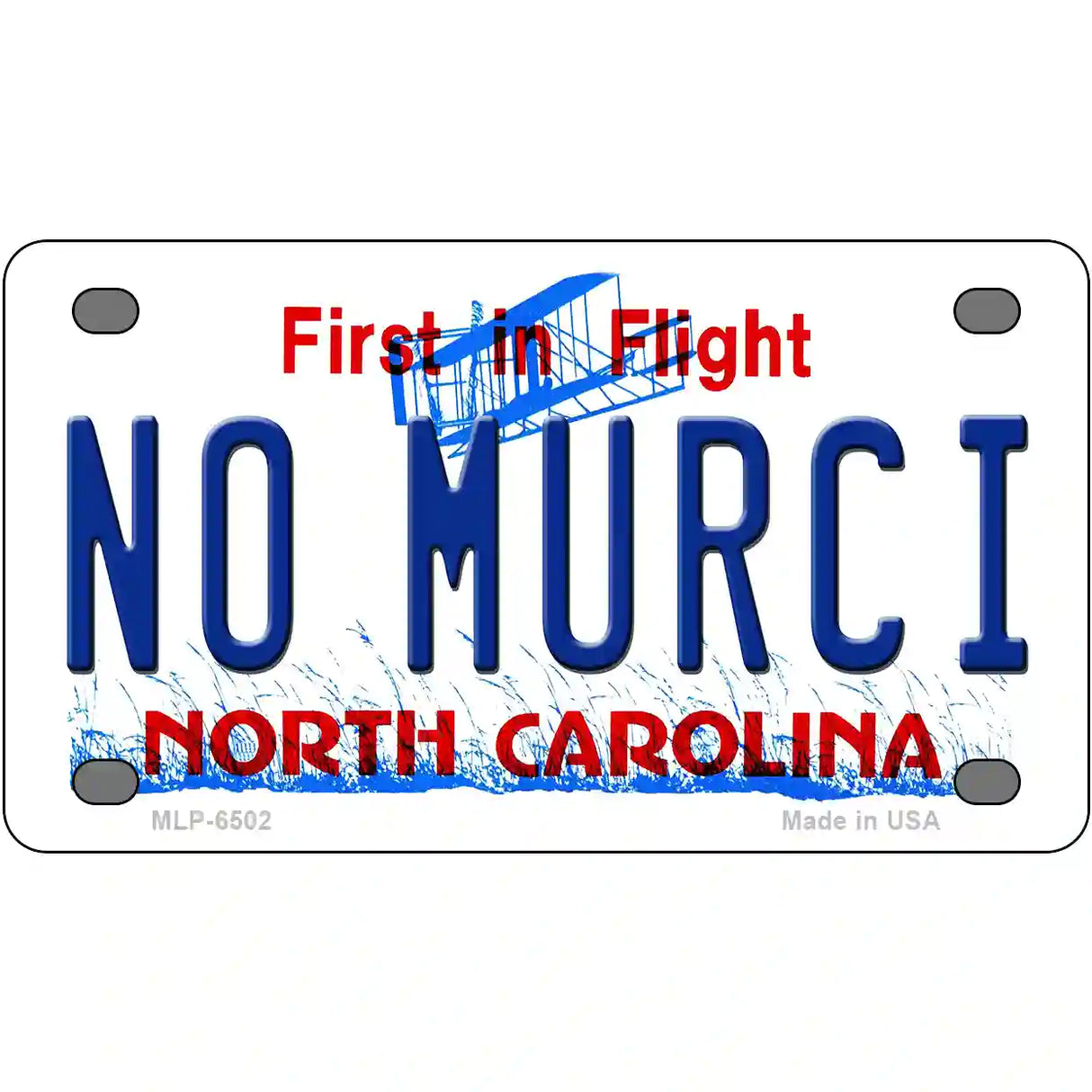 No Murci North Carolina Novelty Metal License Plate 4" x 2.2" (MLP)