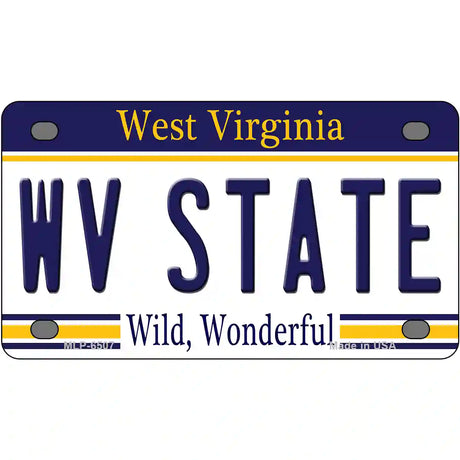 West Virginia State Novelty Metal License Plate 4" x 2.2" (MLP)