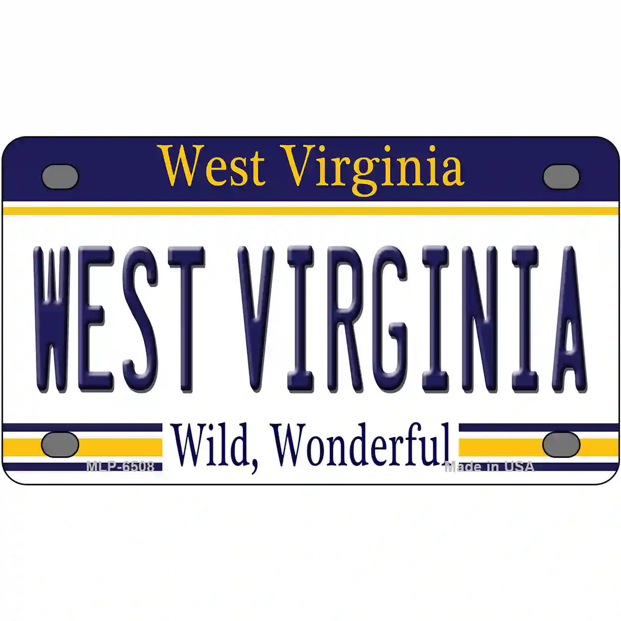 West Virginia Novelty Metal License Plate 4" x 2.2" (MLP)