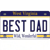 Best Dad West Virginia Novelty Metal License Plate 4" x 2.2" (MLP)