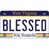 Blessed West Virginia Novelty Metal License Plate 4" x 2.2" (MLP)