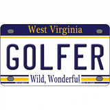 Golfer West Virginia Novelty Metal License Plate 4" x 2.2" (MLP)