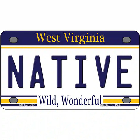 Native West Virginia Novelty Metal License Plate 4" x 2.2" (MLP)