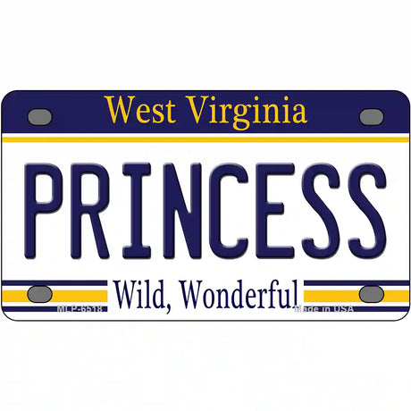 Princess West Virginia Novelty Metal License Plate 4" x 2.2" (MLP)