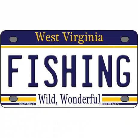 Fishing West Virginia Novelty Metal License Plate 4" x 2.2" (MLP)