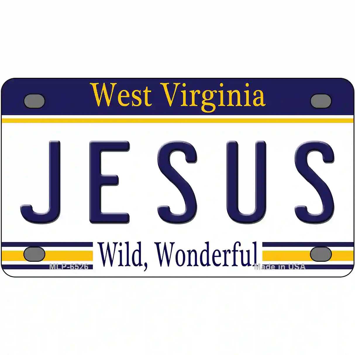 Jesus West Virginia Novelty Metal License Plate 4" x 2.2" (MLP)