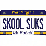 Skool Suks West Virginia Novelty Metal License Plate 4" x 2.2" (MLP)