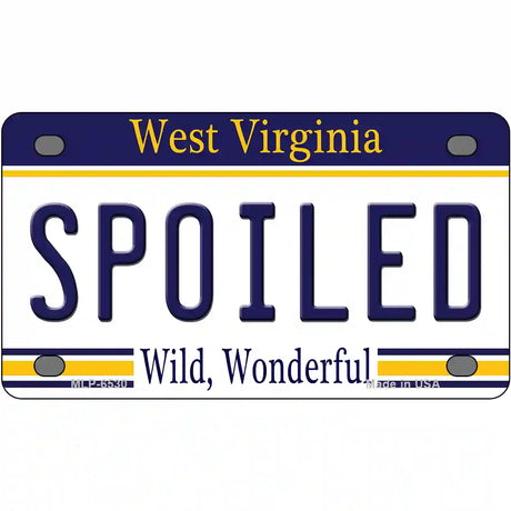 Spoiled West Virginia Novelty Metal License Plate 4" x 2.2" (MLP)