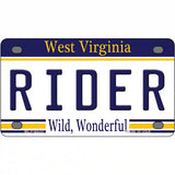 Rider West Virginia Novelty Metal License Plate 4" x 2.2" (MLP)