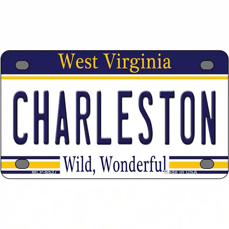 Charleston West Virginia Novelty Metal License Plate 4" x 2.2" (MLP)