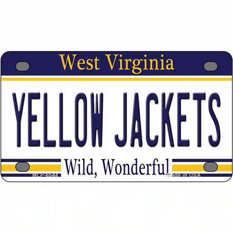 Yellow Jackets West Virginia Novelty Metal License Plate 4" x 2.2" (MLP)