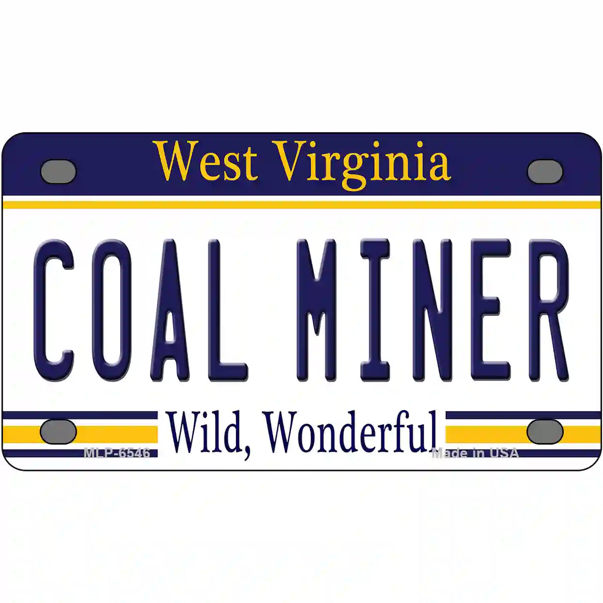 Coal Miner West Virginia Novelty Metal License Plate 4" x 2.2" (MLP)