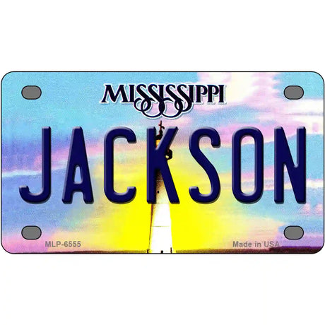 Jackson Mississippi Novelty Metal License Plate 4" x 2.2" (MLP)