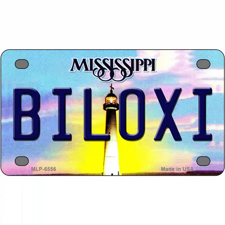 Biloxi Mississippi Novelty Metal License Plate 4" x 2.2" (MLP)