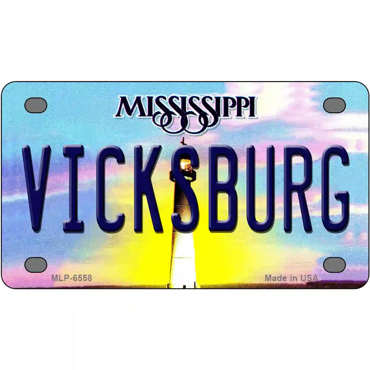 Vicksburg Mississippi Novelty Metal License Plate 4" x 2.2" (MLP)