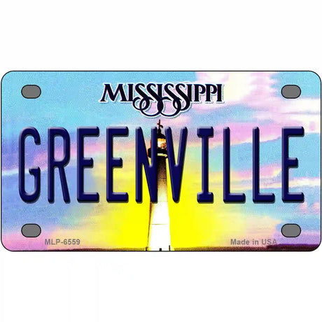 Greenville Mississippi Novelty Metal License Plate 4" x 2.2" (MLP)