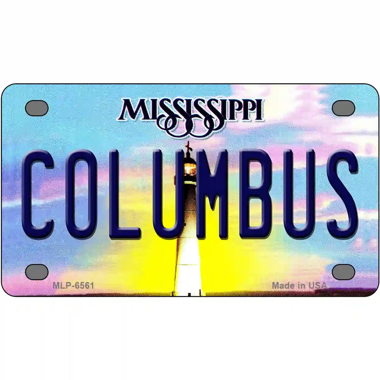 Columbus Mississippi Novelty Metal License Plate 4" x 2.2" (MLP)