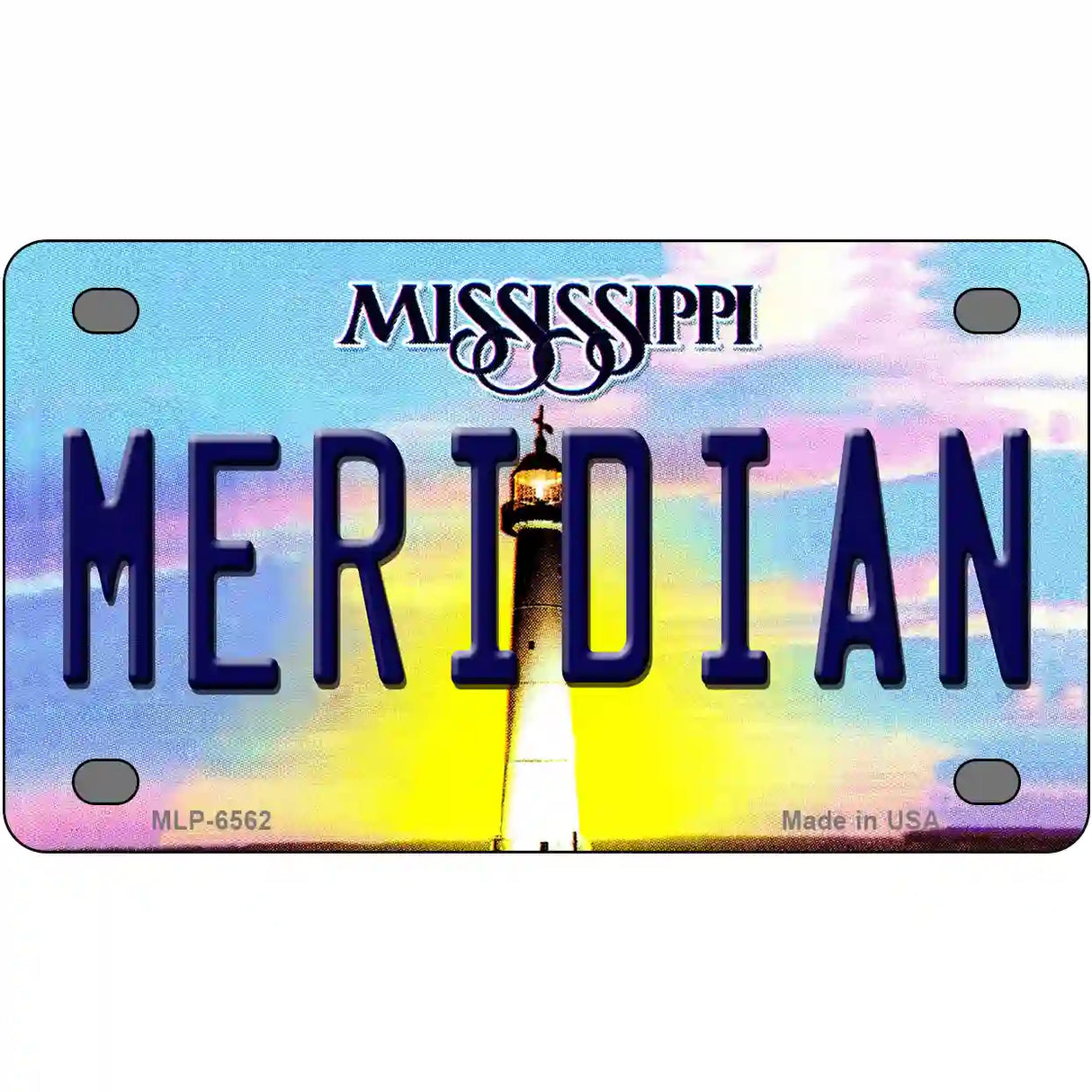 Meridian Mississippi Novelty Metal License Plate 4" x 2.2" (MLP)