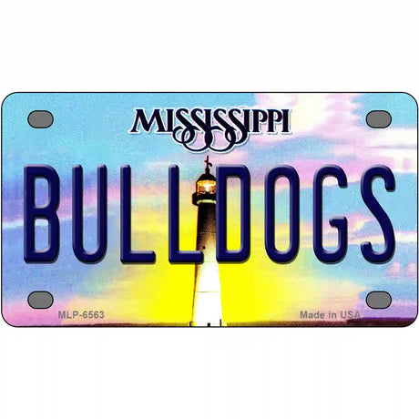 Bulldogs Mississippi Novelty Metal License Plate 4" x 2.2" (MLP)