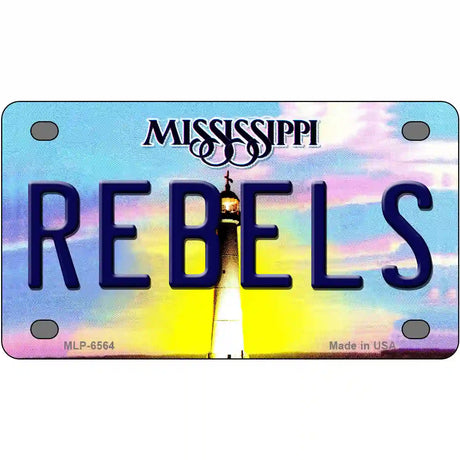 Rebels Mississippi Novelty Metal License Plate 4" x 2.2" (MLP)