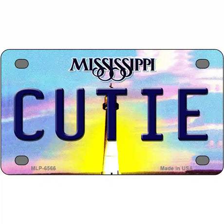 Cutie Mississippi Novelty Metal License Plate 4" x 2.2" (MLP)