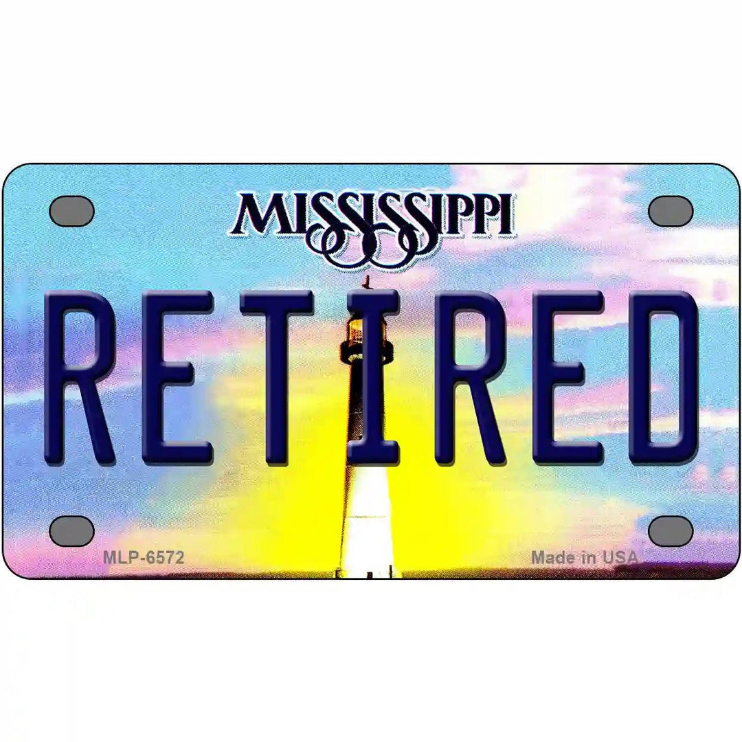 Retired Mississippi Novelty Metal License Plate 4" x 2.2" (MLP)