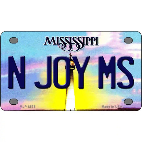 N Joy Mississippi Novelty Metal License Plate 4" x 2.2" (MLP)