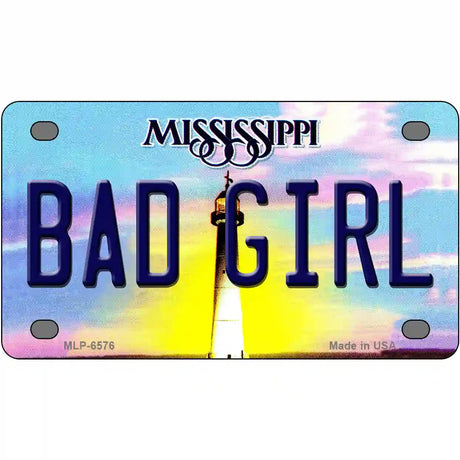 Bad Girl Mississippi Novelty Metal License Plate 4" x 2.2" (MLP)