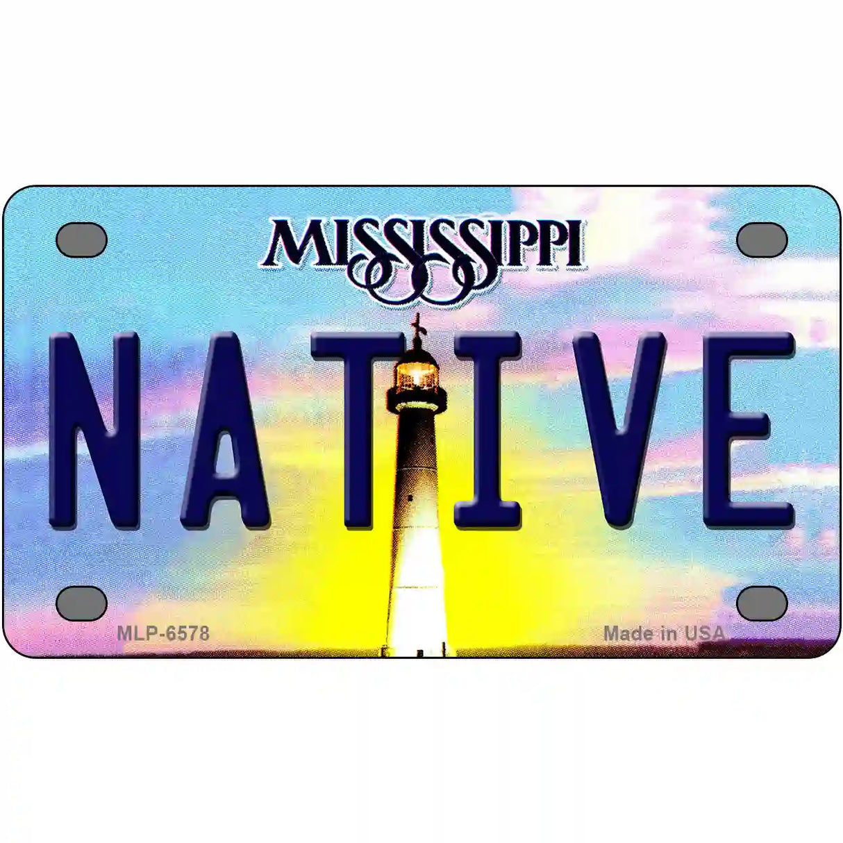 Native Mississippi Novelty Metal License Plate 4" x 2.2" (MLP)