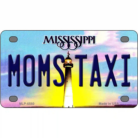 Moms Taxi Mississippi Novelty Metal License Plate 4" x 2.2" (MLP)