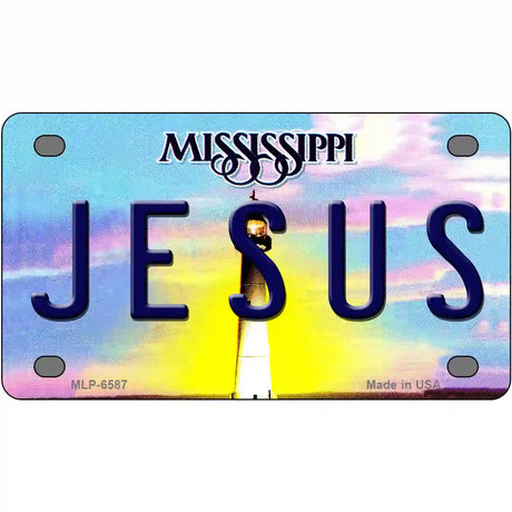 Jesus Mississippi Novelty Metal License Plate 4" x 2.2" (MLP)