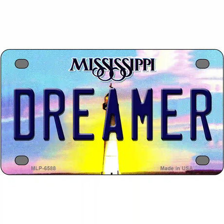 Dreamer Mississippi Novelty Metal License Plate 4" x 2.2" (MLP)