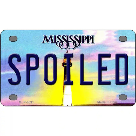 Spoiled Mississippi Novelty Metal License Plate 4" x 2.2" (MLP)