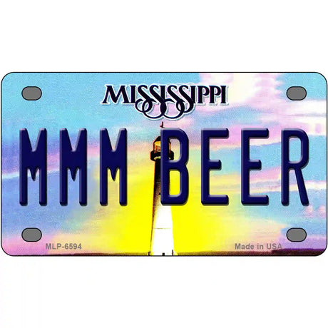 MMM Beer Mississippi Novelty Metal License Plate 4" x 2.2" (MLP)