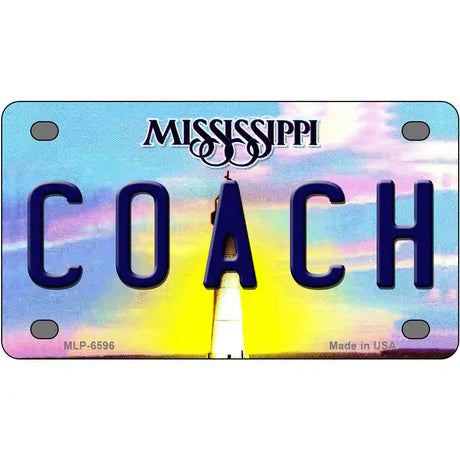 Coach Mississippi Novelty Metal License Plate 4" x 2.2" (MLP)