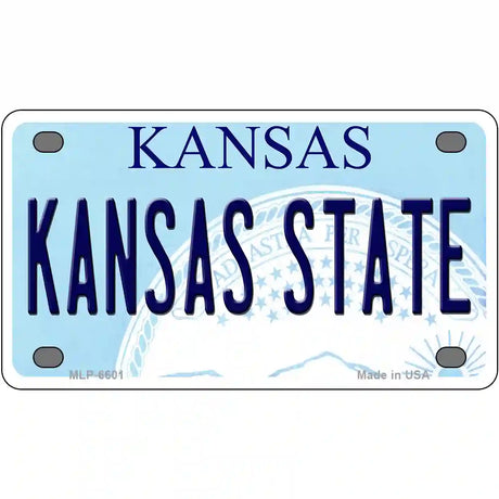 Kansas State Novelty Metal License Plate 4" x 2.2" (MLP)