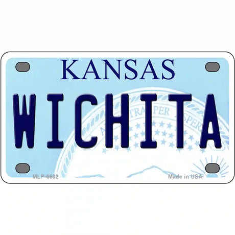 Wichita Kansas Novelty Metal License Plate 4" x 2.2" (MLP)