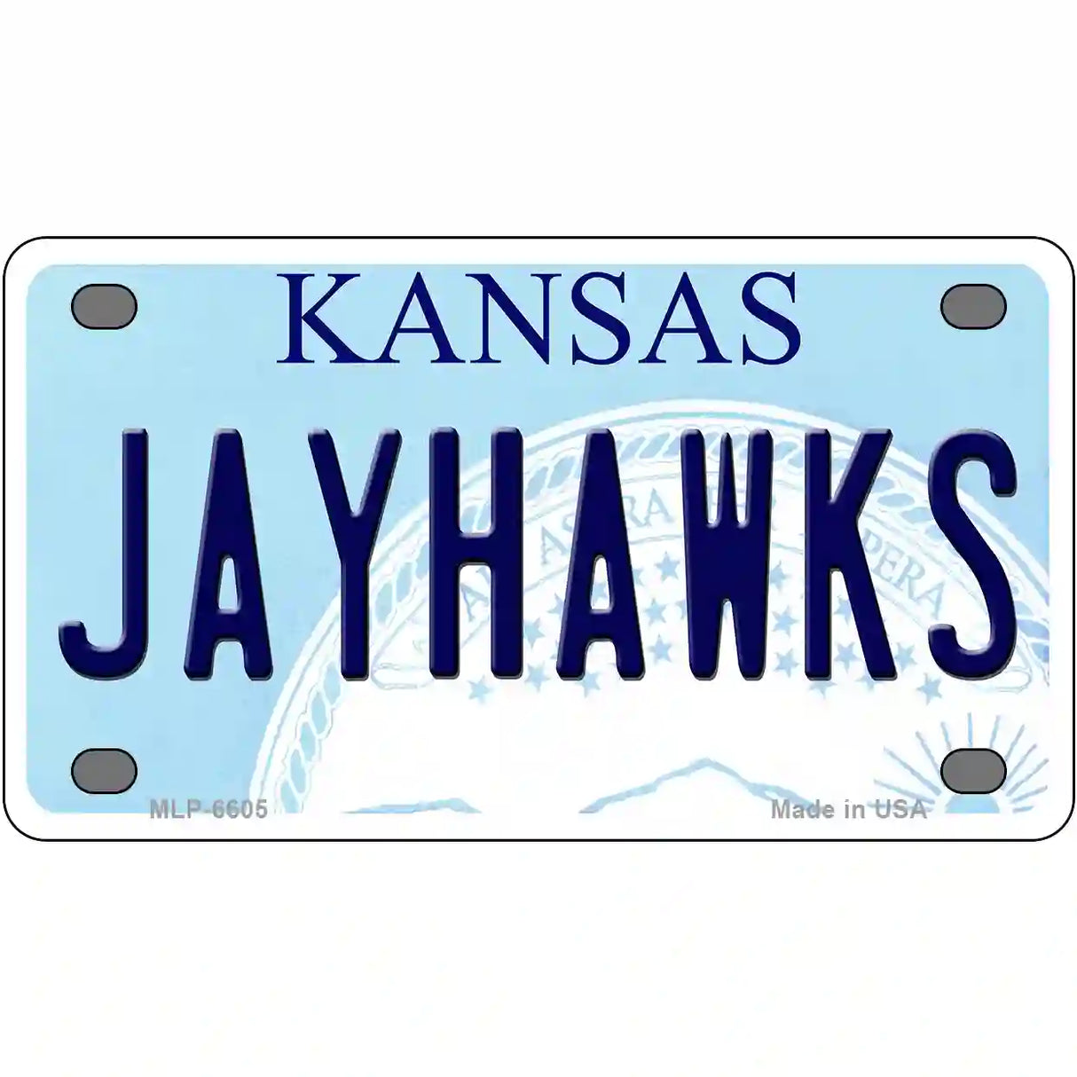 Jayhawks Kansas Novelty Metal License Plate 4" x 2.2" (MLP)